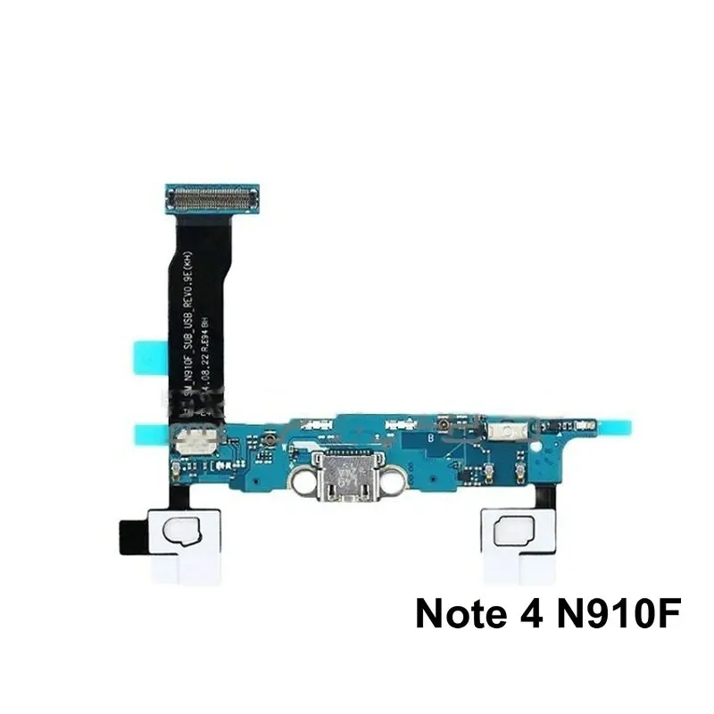 N910F Микрофонный модуль+ зарядка через usb Нижняя плата Flex кабель соединительные детали для samsung Note4 N910F/N9100 N9106W N9108V - Цвет: N910F