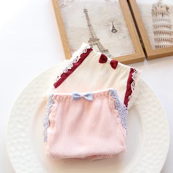 

YOURMIX Nice and Cutie Appliques Lace and Floral Cotton Lady Panties Women Kawaii Girl Briefs