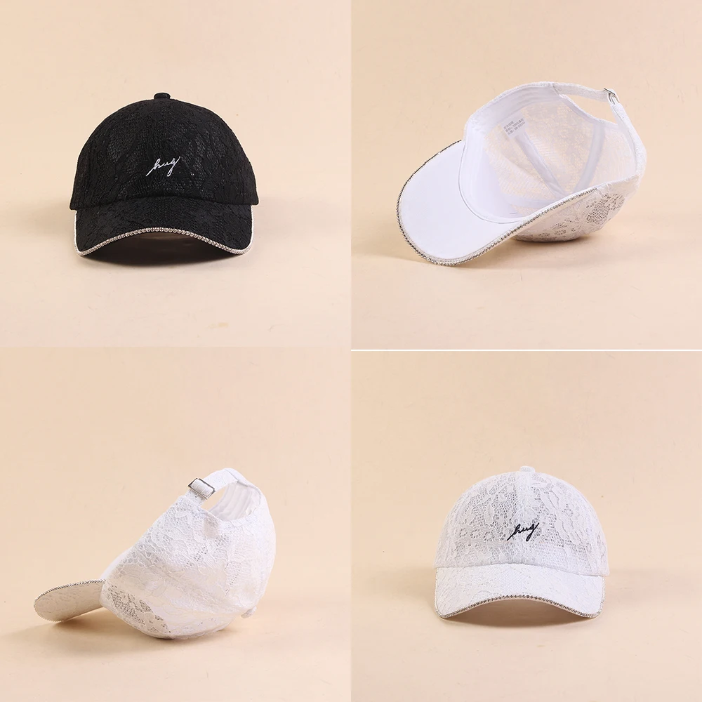 FS модная кружевная бейсболка Snapback для женщин и мужчин со стразами черная белая уличная летняя шляпа мужская шляпа хип хоп