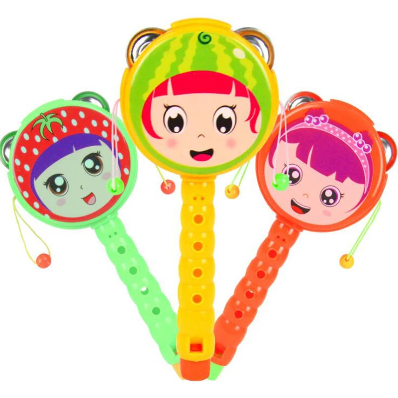 1 Pc Creative Cute Colorful Plastic Cartoon Baby Hand Shaking Rattle