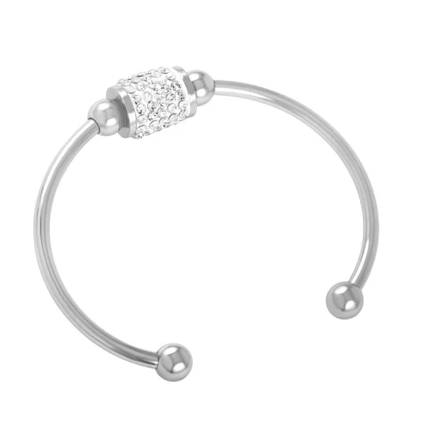 

IJB0430 New listing lady cute nice noble Silver Color Crystal Cuff Bracelets & Bangles fashion charm women retro bracelet