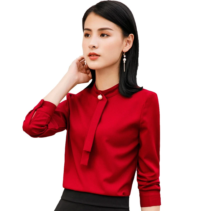 Crítico Catastrófico Actuación Elegantes blusas y camisas rojas de manga larga de 2018 estilos nuevos para  Mujeres de Negocios estilo Formal para mujer de oficina Tops ropa blusa de  oficina para señoras|Blusas y camisas| -
