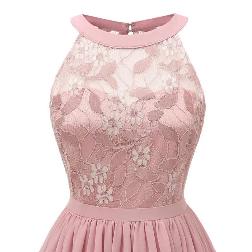   Women Summer Vintage Princess Floral Lace Dress Cocktail Elegant Dress Neckline Party Aline Mini Swing Dress#4M11 (5)