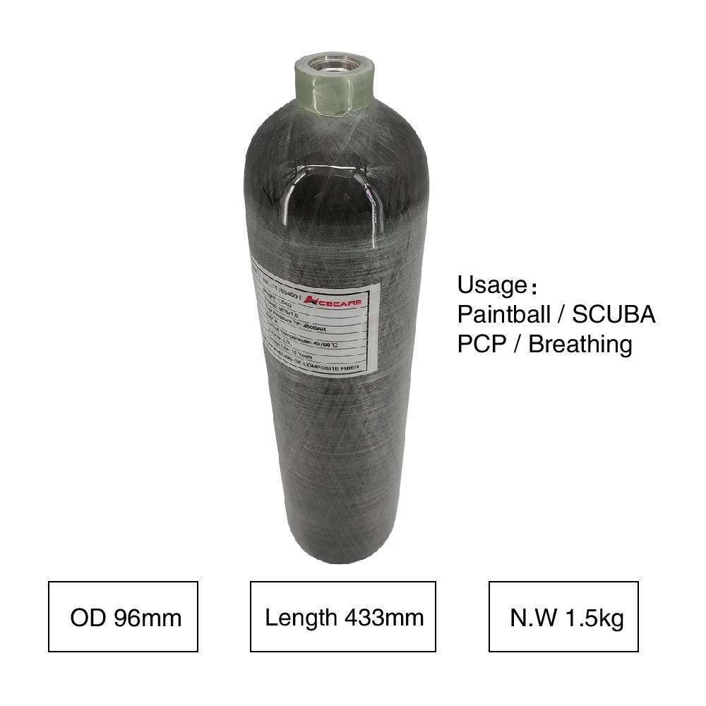 AC102 bottles pcp 2L 4500psi 300bar mini scuba tank gun air compressed diving /gas /oxygen /paintball tank pcp air rifle 2019
