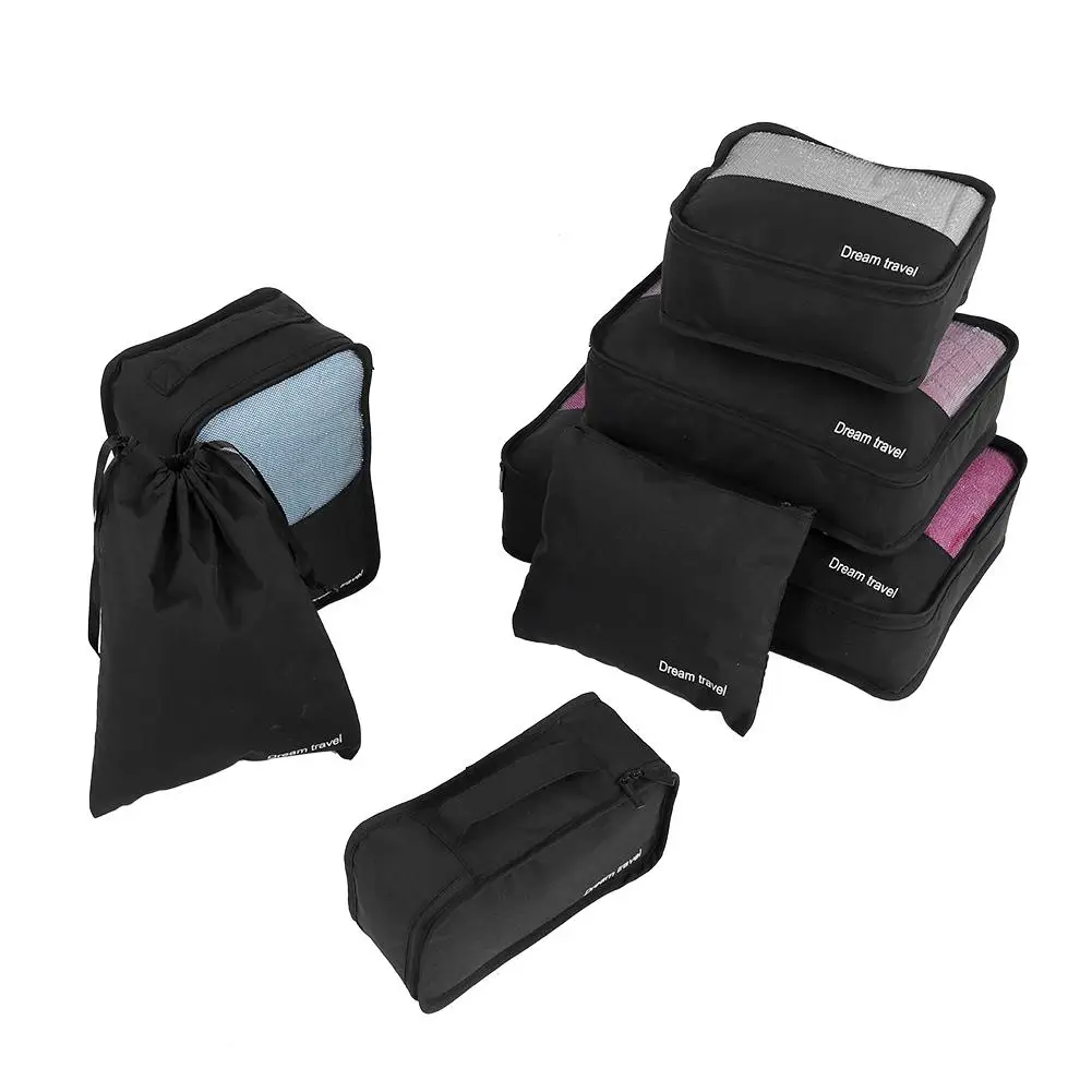Домашний дорожный 7 шт. дорожные сумки для хранения Кубики набор компрессионный портативный чемодан-органайзер для хранения одежды