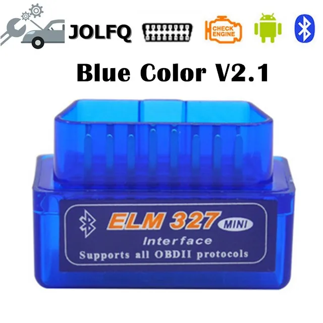 Заводская цена! 20 шт./лот супер мини elm327 Bluetooth OBD2 V2.1 Elm 327 В 2,1 OBD 2 автомобиля диагностический сканер инструмент OBDII адаптер - Цвет: blue v2.1