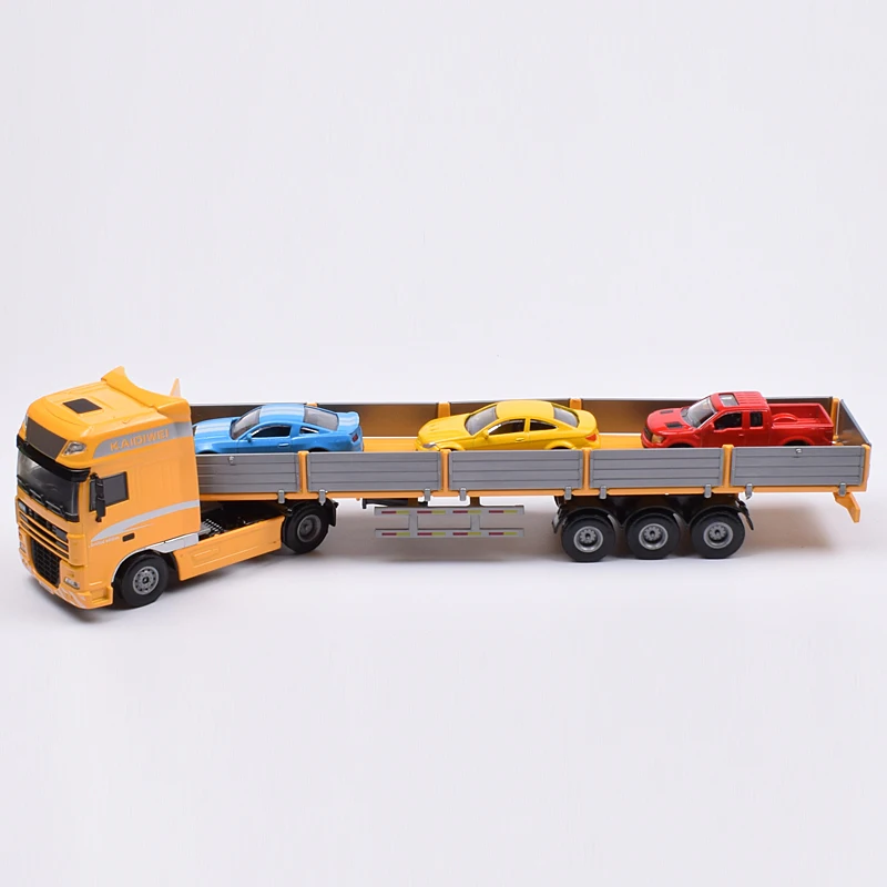 Сплав Инженерная модель грузовика плащ бортовой грузовик полуприцеп детская Игрушечная машина W101