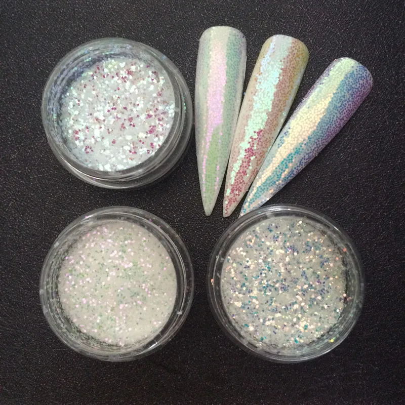 Aurora Glitter Mermaid Unicorn Sequins 3D Nail Art Chrome Pigment Nail Glitter Powder Decoration nail powder nail pigment nail glitter nail decoration nail decorations nail powder set 3 Jars/Set