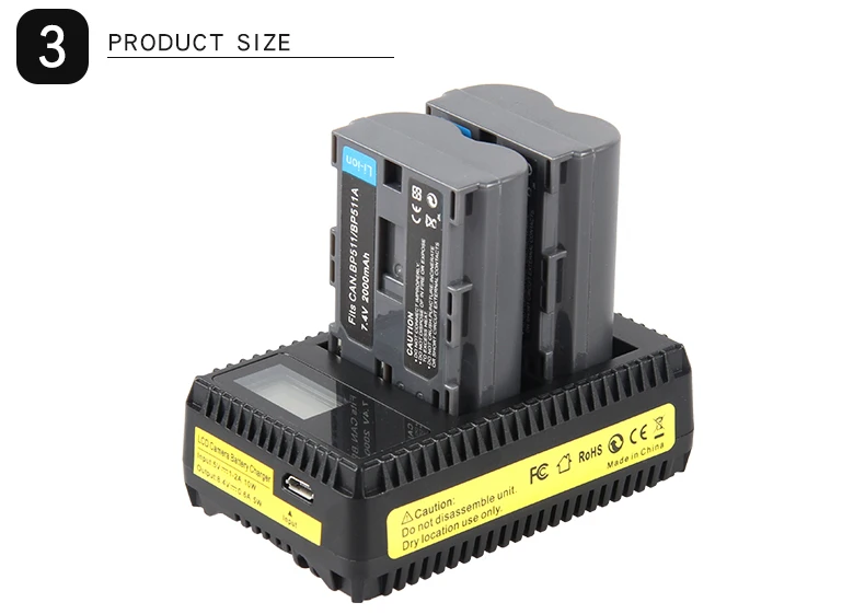 BP-511A BP-511 BP 511 511A BP511 BP511A Батарея ЖК-дисплей USB Зарядное устройство для цифровой однообъективной зеркальной камеры Canon EOS 40D 300D 5D 20D 30D 50D Камера батареи