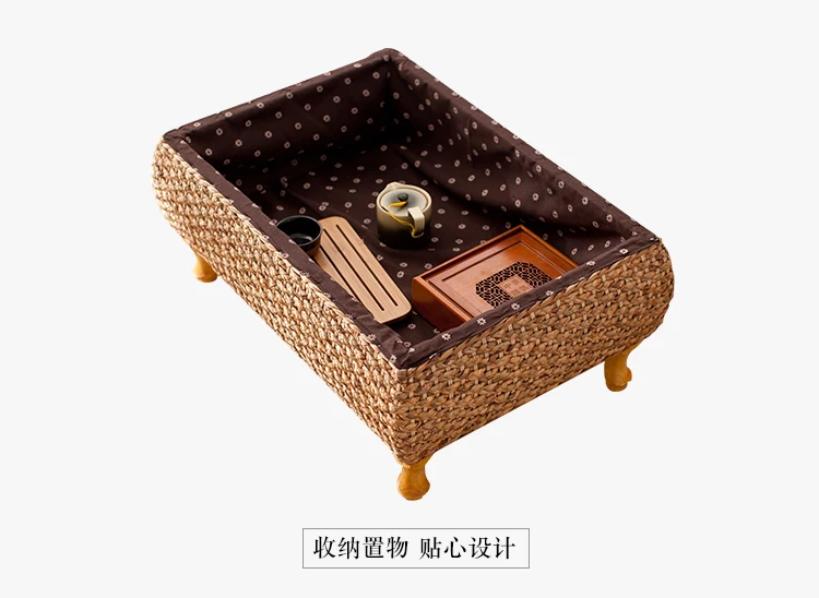 Соломенные бамбуковые деревянные окна маленький чайный столик японские татами платформа подоконник компьютер простой короткий квадратный стол
