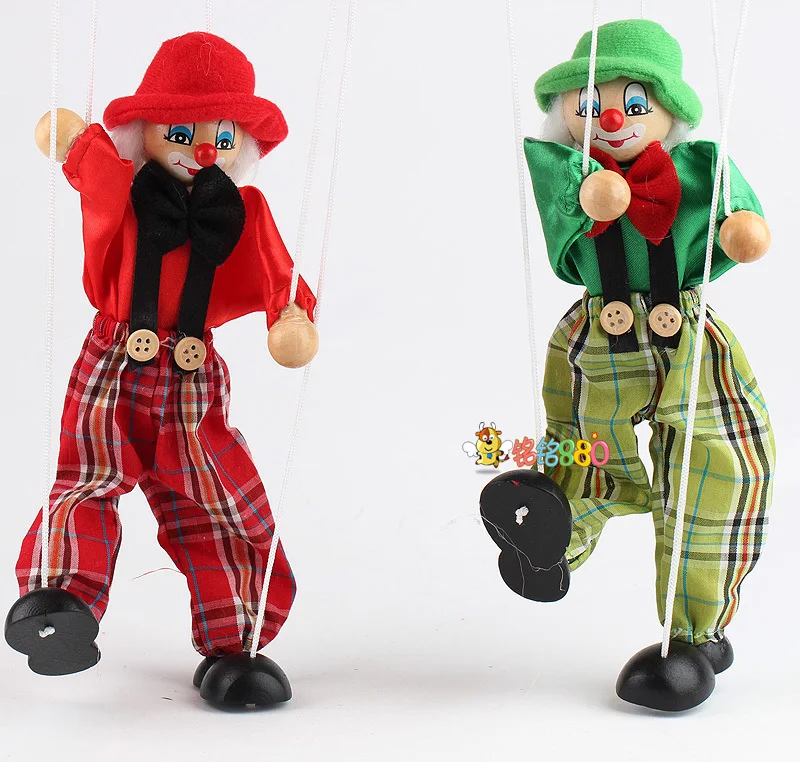 New Wooden Clown TOY Puppet Toy for Kids BABY