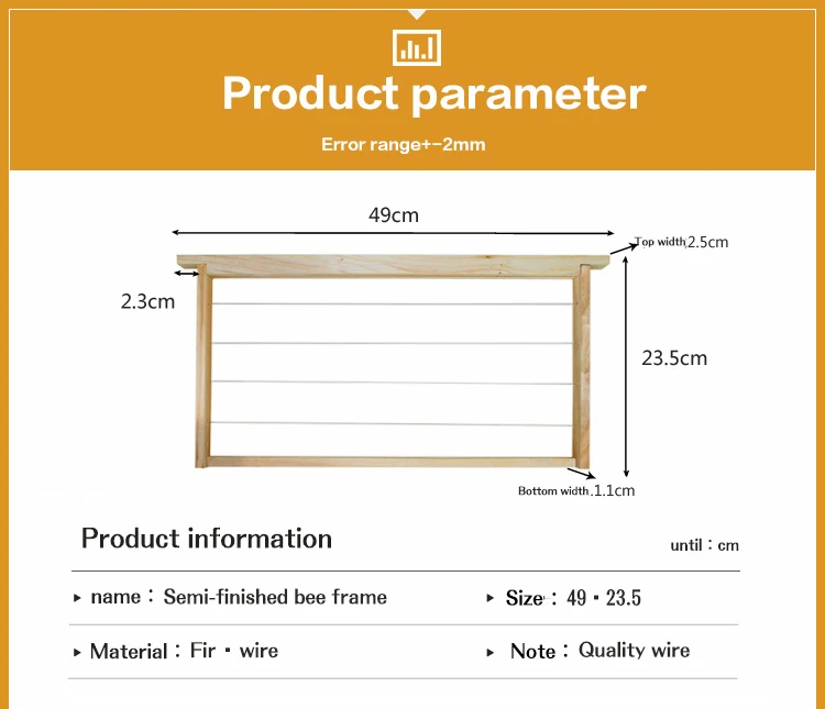 Пчела. № 1 Пчеловодство инструмент полу-finshed пчела кадр 49*23,5 см из железной проволоки и дерева Hive с сопротивлением гнездо рамкой прочный деревянный Пчеловодство инструмент