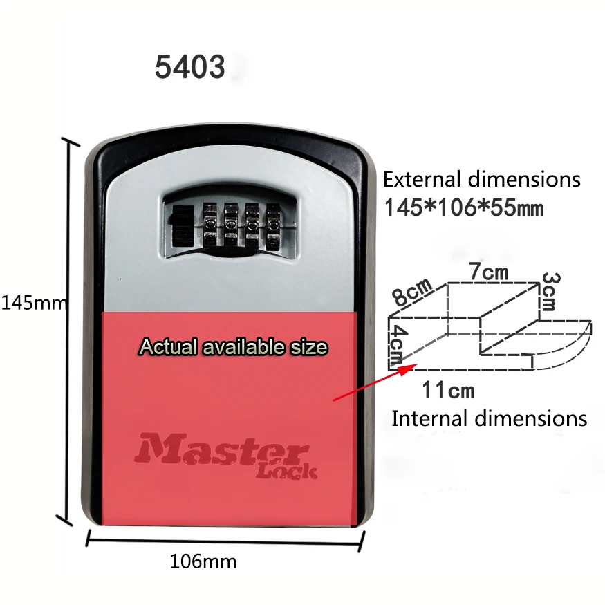 Caixa de Segurança Chave do Carro Montagem na Parede Fechadura da Garagem Fábrica ao ar Master Lock Combinação Senha Liga Metal Livre Caixa Armazenamento Cofres Segurança 3 carro montagem na parede combinação senha fechadura