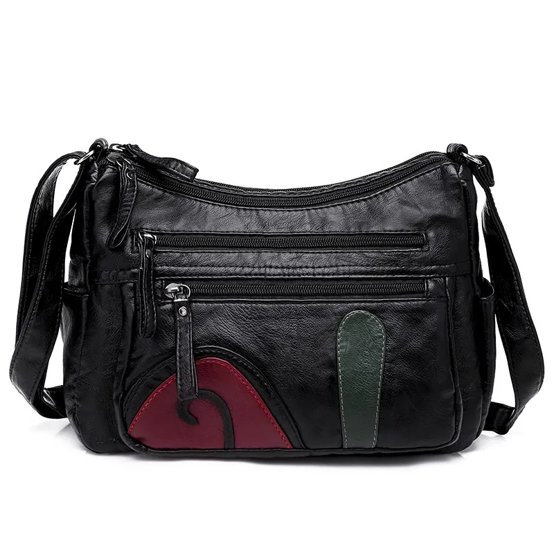 الأفاق غسلها لينة بو الجلود المرأة حقائب شرابات سستة حقيبة كتف الإناث كبيرة قدرة Crossbody حقيبة حقائب موهير