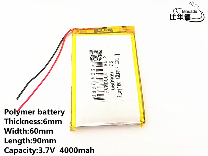 Литровая энергетическая батарея 3,7 в двойной двигатель N70HD 606090 встроенный аккумулятор 4000 мАч полимерные литиевые батареи