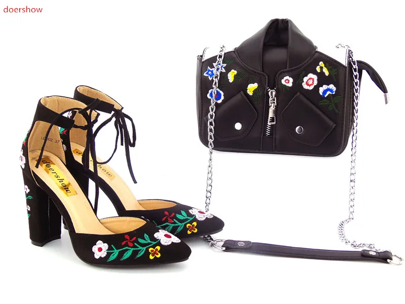 

doershow African Shoes and Matching Bags Italian Women Shoes and Bag To Match for Party High Quality Italian Shoe and Bag GO1-15