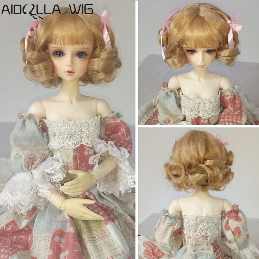

High Quality Doll Hair Curly Short Soft Wigs for 1/3 1/4 BJD Dolls Wig Only