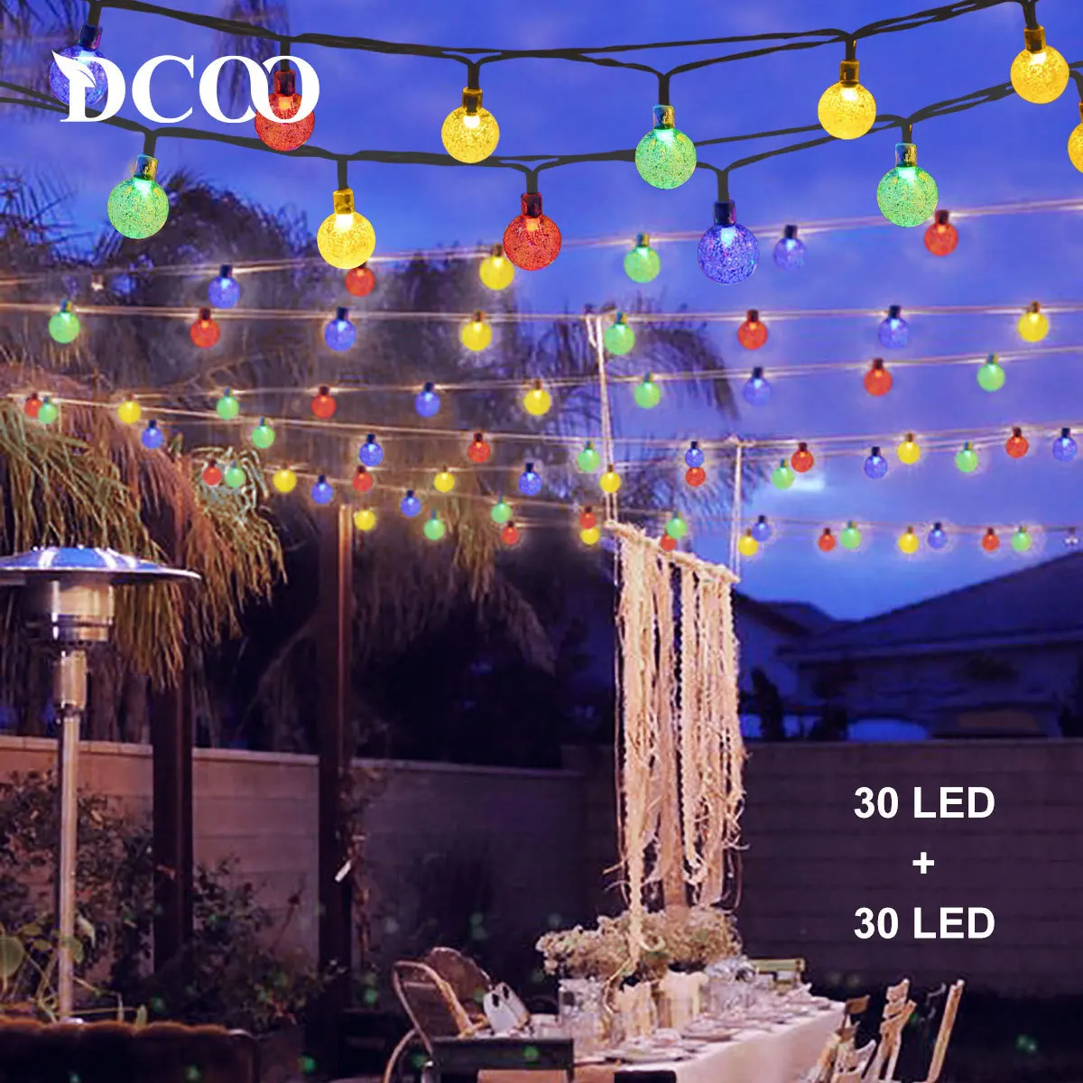 Dcoo 2 шт. Солнечный свет строка 30leds огни Открытый Глобусы мяч sloar партия сада