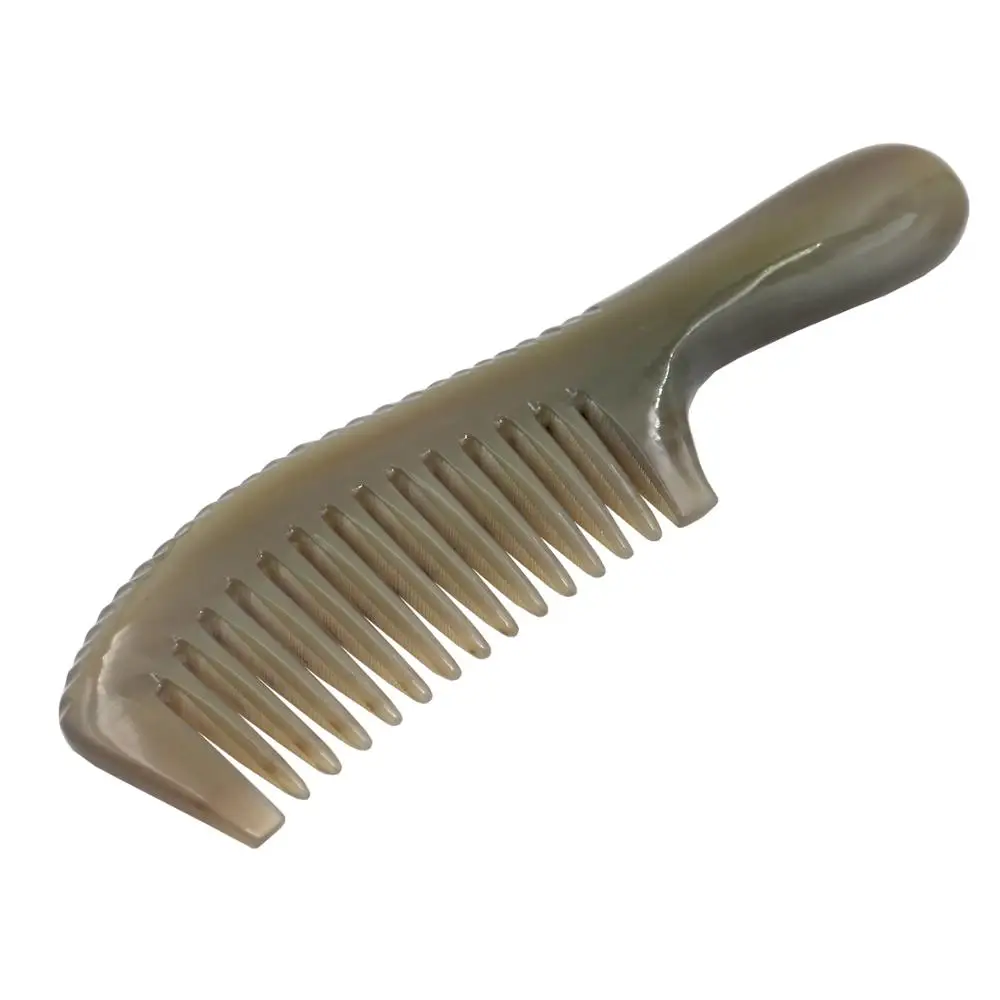 Ширина зубная расческа-натуральный Рог яка расческа Антистатическая расческа для волос Расческа для завивки волос