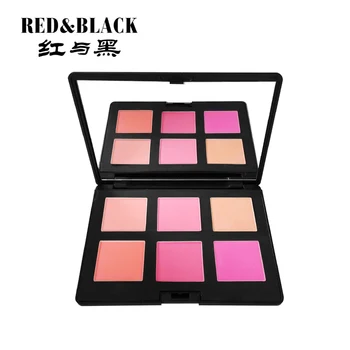 

Red&Black Professional Super Color Blush fine silty smooth different Pressed Foundation Face Makeup Blusher baby pink 3g*6