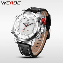 WEIDE men watches 2017 luxury brand Famous Brand Sport Watch Men Digital Quartz Alarm Dual Time Leather Strap Relogio Masculino цена WEIDE men watches 2017 luxury brand Famous Brand Sport Watch Men Digital Quartz Alarm Dual Time Leather Strap Relogio Masculino цены онлайн
