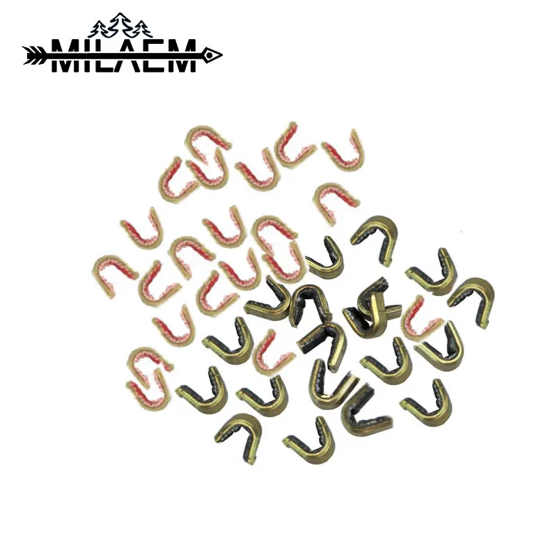 

50pcs Archery Anti-Slip Copper Buckle Bow String Nock Protect Buckle Clips Point Recurve Bow Shooting Accessories