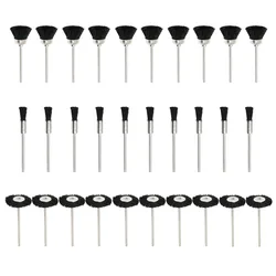 Brosses en poils de Nylon souples, ensemble de brosses métalliques, accessoires de polissage et de nettoyage, tige de 2.35mm pour outils de forage rotatifs Dremel 30 pièces 