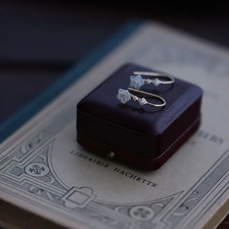 

LUKENI Hot New Fashion Earrings Female Models 925 Silver Shell Flowers Decorative Jewelry Earrings Valentine's Day Gift