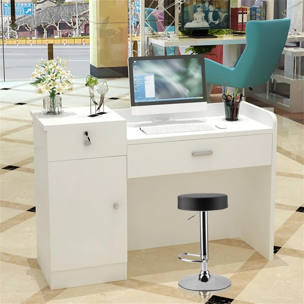 

2 Pcs Round 360 Degree Rotation Bar Stools Faux Leather Kitchen Stool Breakfast Company Cafe Room Chair Home Decoration
