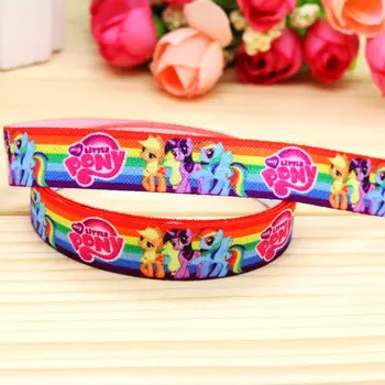 

5/8'' Free shipping Fold Elastic FOE little horse printed headband headwear hairband diy decoration wholesale OEM P5148