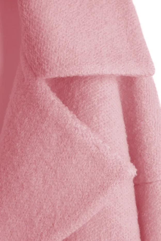 ZADORIN шерстяное пальто для женщин зимние пальто и куртки с одной пуговицей с отворотом и карманом Элегантное повседневное офисное розовое пальто одежда