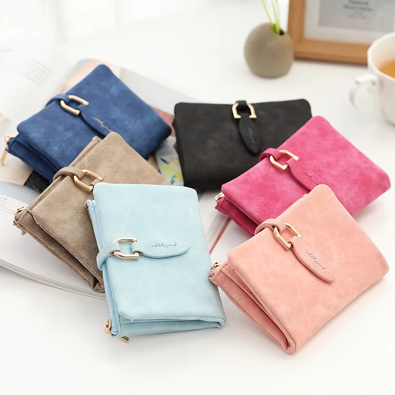Fashion Women Short Purses Vintage PU Leather Lady Snap Fastener Short Clutch Wallet Small Matte Women Wallet Female Purse Fashion Women Short Purses Vintage PU Leather Lady Snap Fastener Short Clutch Wallet Small Matte Women Wallet Female Purse