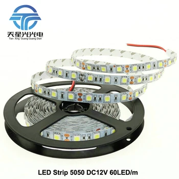

led stirp light Free Shipping LED Strip 5050 DC12V Flexible LED Light 60LED 5m 5050 LED Strip