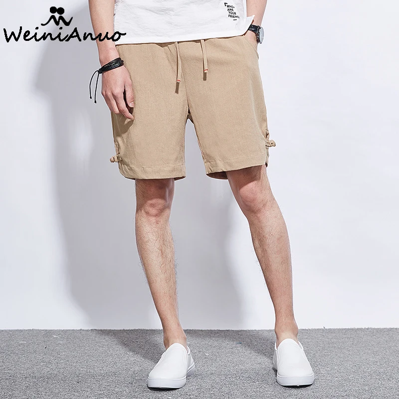 WEINIANUO Summer Cotton Casual Shorts Men Top Quality Comfortable Short