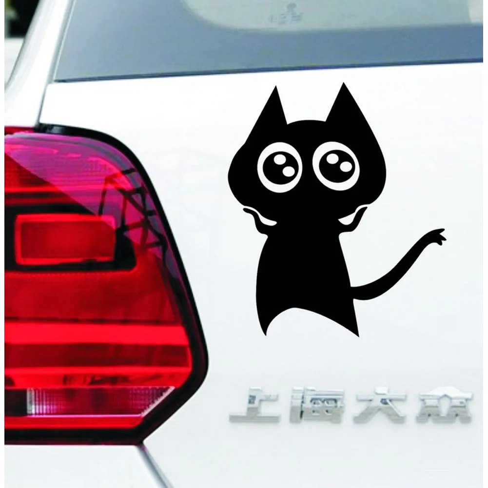 

14*12cm Car Styling Auto Vinyl Black Cat Motorcycle Waterproof Car-styling Covers Reflective Personality Car-covers Accessories