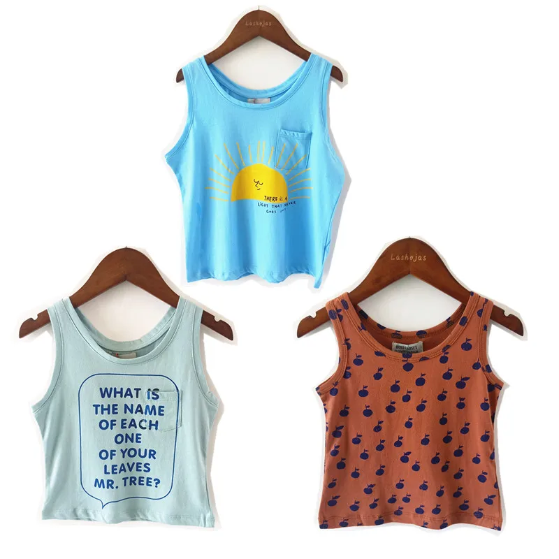 

BOBOZONE 2019 BOBO NEW sleeveless t-shirt for kids boys girls baby tee