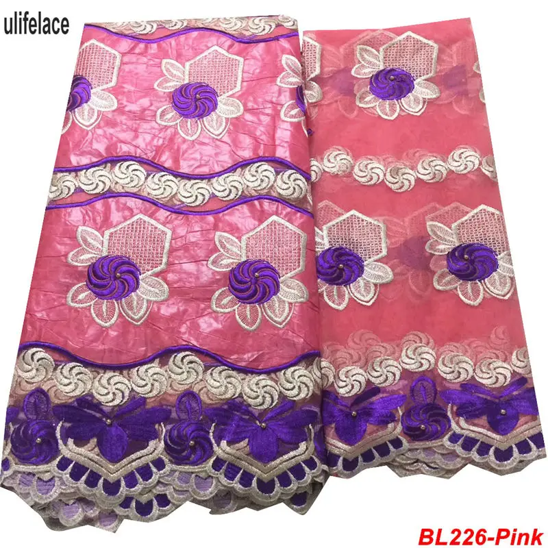 

Tulle Mesh Embroidery Brocade Lace Fabric African Bazin riche getzner with French garniture broderie en guipure dress BL-226