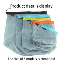 Сетчатая Сумка для хранения рыболовные сети на открытом воздухе Сверхлегкий Прачечная Хранение прозрачное сумка на шнурке походные спортивные Чехлы для кемпинга