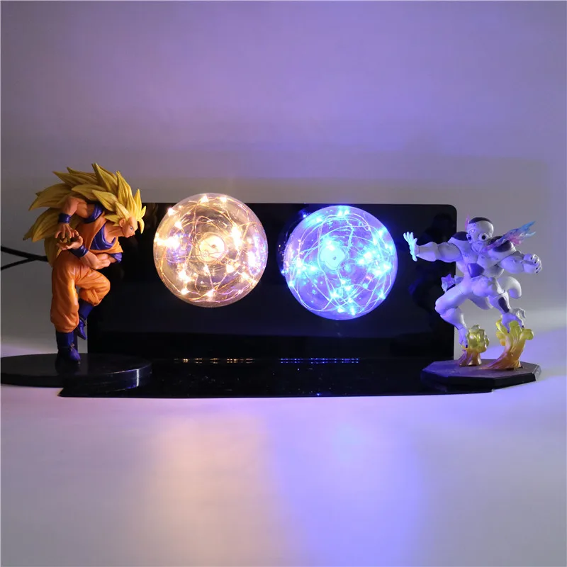Dragon Ball Z Super Saiyan DIY Anime PVC Model Goku Action Figures Collectible Baby Dolls LED