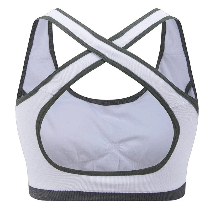 Soutiens-gorge De Sport Pour Femmes Entraînement À Soutien Complet À Impact Élevé En Cours D'exécution Sans Fil Avant Réglable Gilet Antichoc Soutien- gorge ( Color : White , Size : XXL/XX-Large