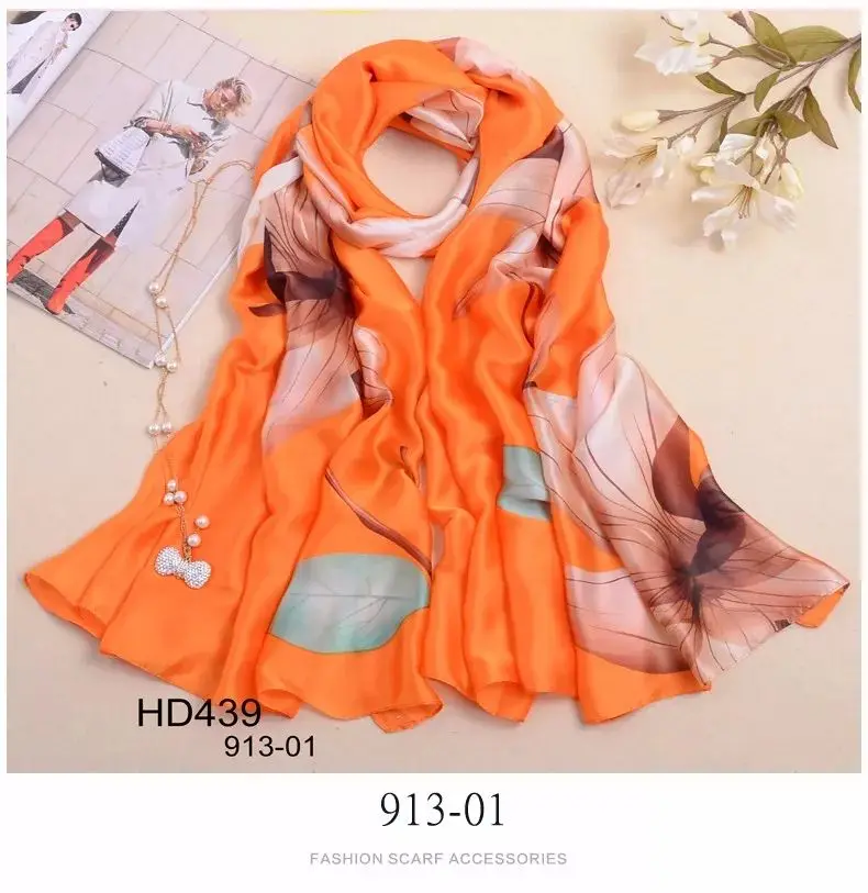 

Spring summer Scarves Women Shawl Ladies Elegant Wrap silk Scarf Soft sunscreen Bandana chiffon flowered prints pareo foulard