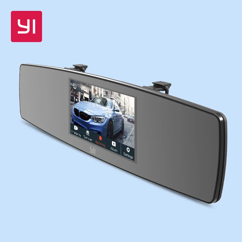 YI Rearview Mirror Dash Cam Touch Screen Front Rear View HD Auto Video Car Wifi DVR Camera Recorder G Sensor Night Vision 