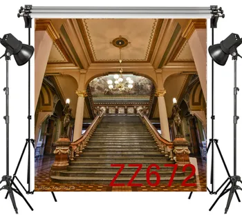 

LB Polyester & Vinyl Backdrops Background For Photography Studio Backdrop Photo Prop Ornate Castle Interior Vintage Chandelier