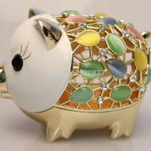 Прекрасный новейший горячий милый поросенок косметическая коробка ювелирные изделия брелок коробка для хранения подарка контейнер для хранения, белый и розовый Golde, 7,8*5,5*5,3 см