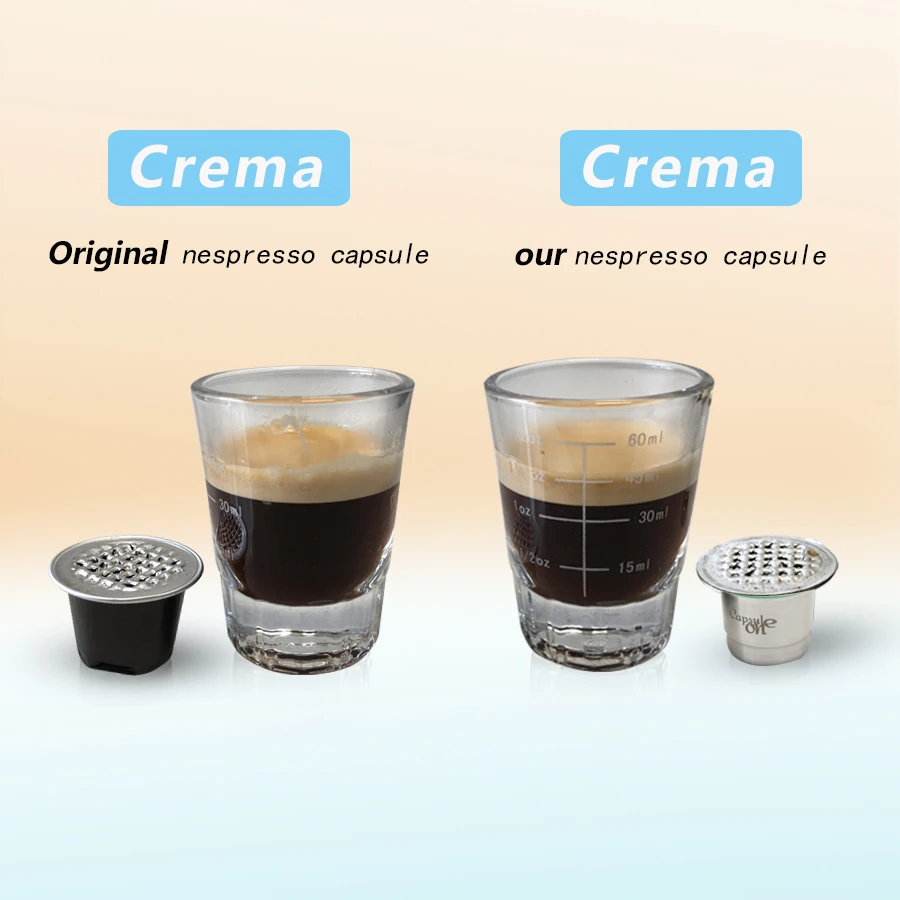  capsulone Refillable Reusable Stainless Steel Coffee Capsulas Compatible with Nespresso Machines Ma