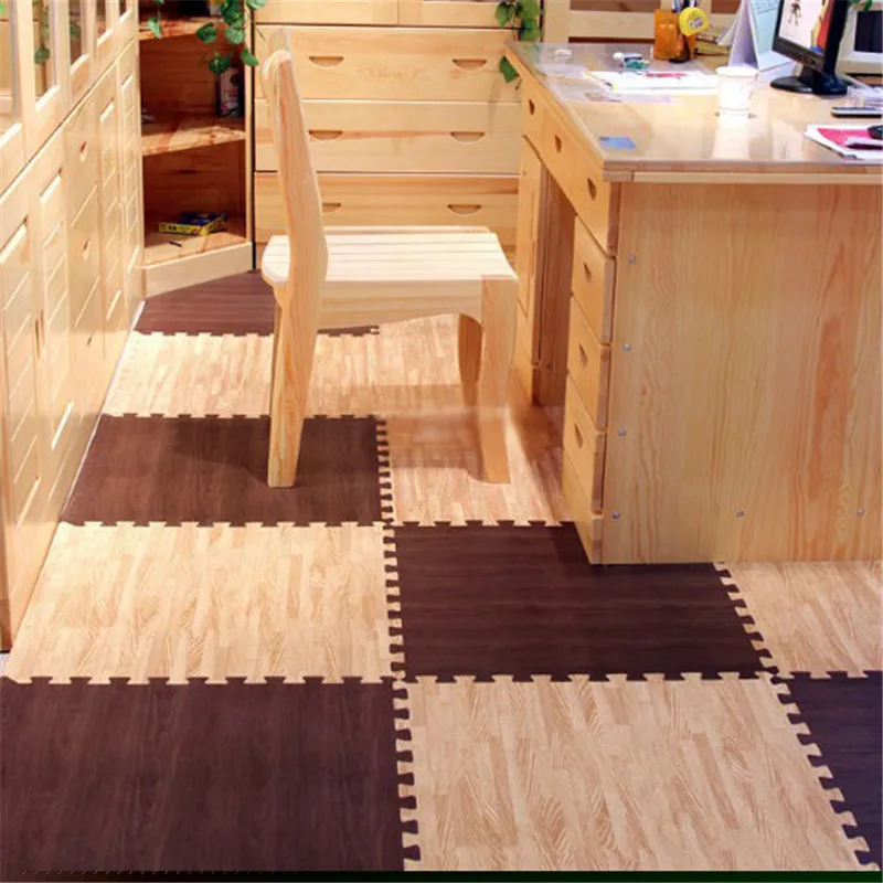 Wood Grain Ground Soft Eva Puzzle Crawling Pad Interlock Foam Floor Wood Grain Ground Soft Eva Puzzle Crawling Pad Interlock Foam Floor Mat Waterproof Rug For Child Kids Baby Bedroom Gym 30 1cm