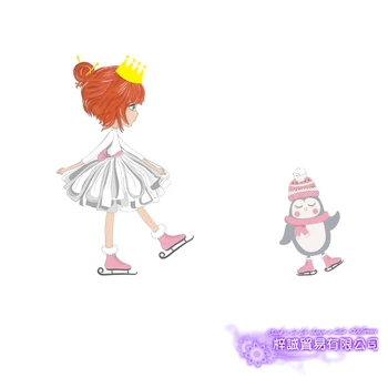 

Ski Girl Glass Wall Sticker Decoration Clothing Store Decal Cloakroom Showcase Decor Clothing Shop Decal