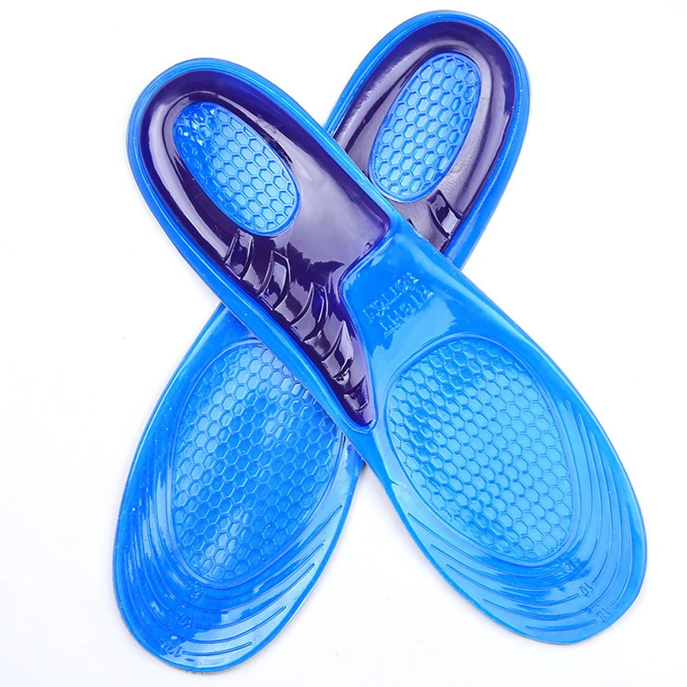 Hot Sale 1 Pair Large Size Orthotic Arch Support Massaging Silicone Anti-Slip Gel Soft Sport Shoe Insole Pad For Man Women