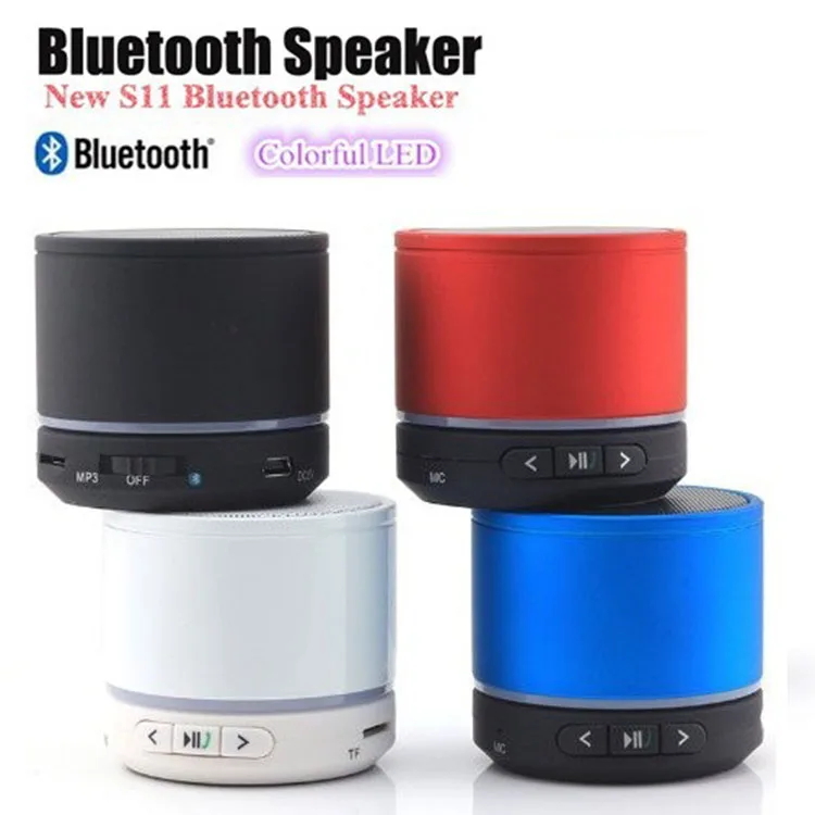 S11 Wireless Mini Bluetooth Speaker HiFi Music Player with MIC with led circle lamp For iPhone MP4 MP3 Tablet PC 10pcs/lot|Portable Speakers| - AliExpress