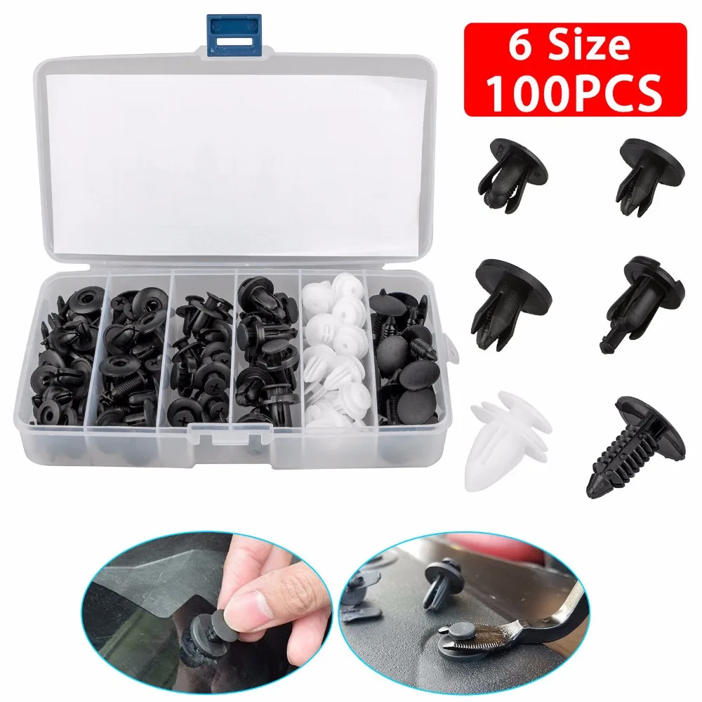 Buy 6 Size 100pcs Clip Trim Car Push Pin Rivet Bumper